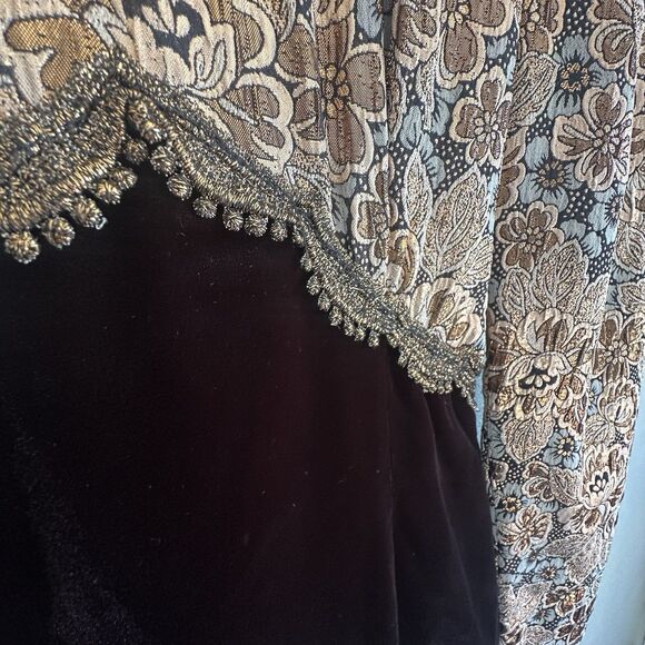 VTG Jessica McClintock Deep Brown Black Velvet Dress Mermaid Hem Romantic Gown - Picture 11 of 11